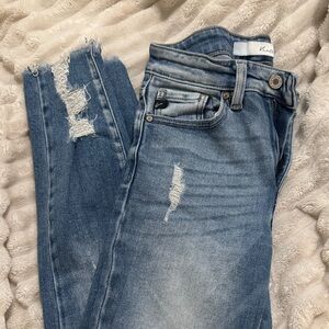 KanCan Women's Light Blue Ripped Skinny Jeans